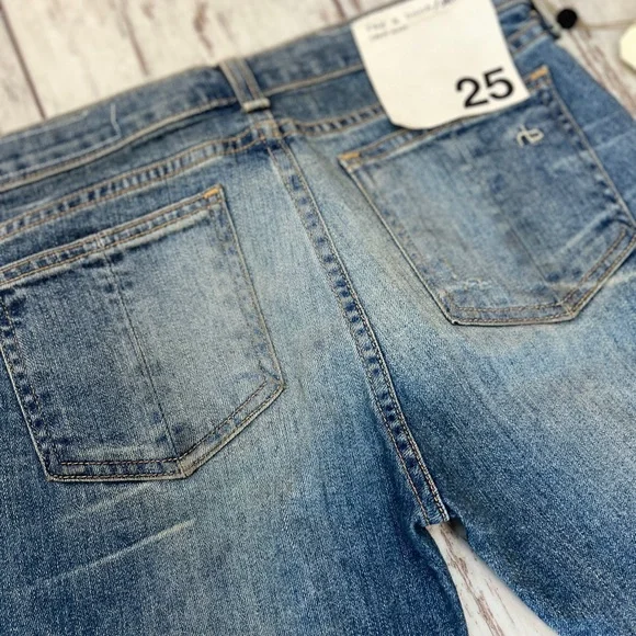 Rag & Bone Distressed Cropped Jeans Raw Hem Size 25 NWT - Picture 9 of 16